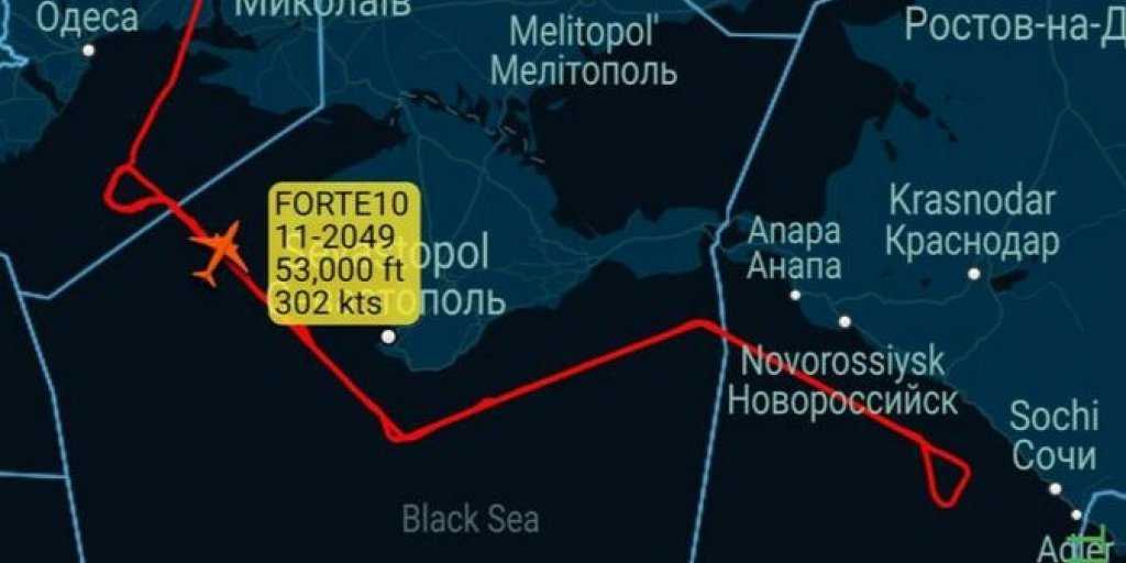 Вчера БПЛА США летал в районе «дворца в Геленджике» и вдоль черноморского побережья России