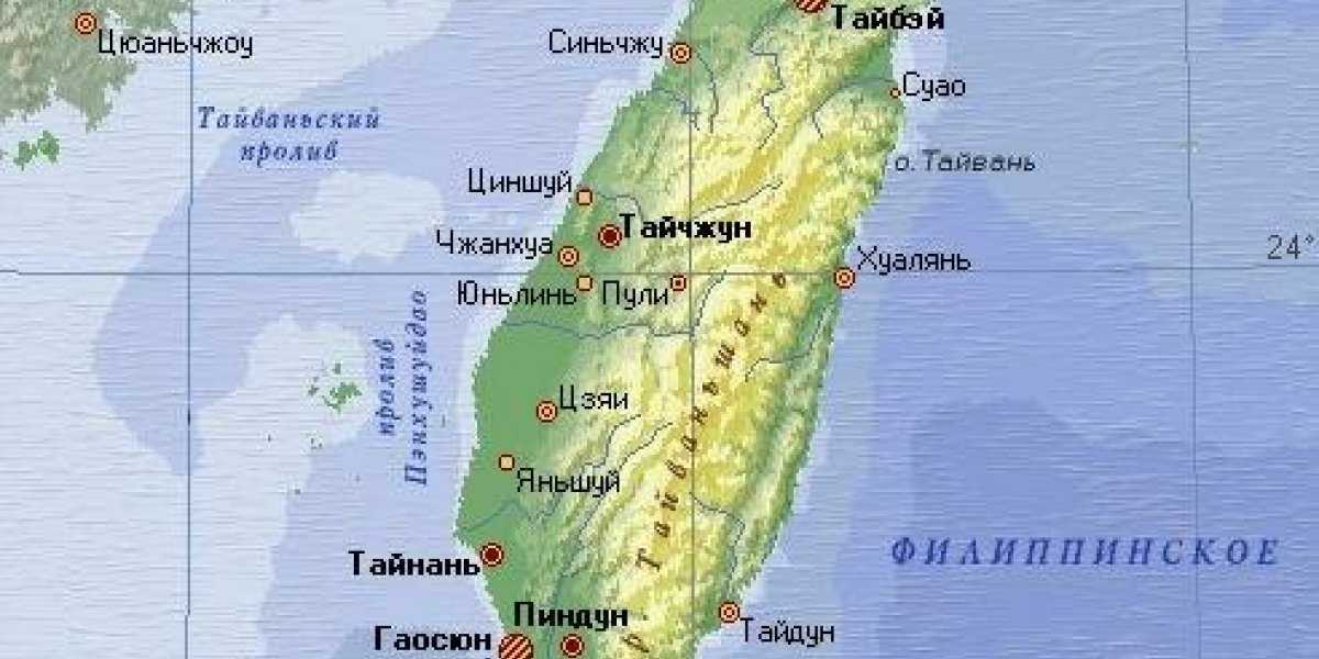 Где находится тайвань на карте какая страна. Остров Тайвань на карте. Тайваньский пролив на карте. Остров Тайвань физическая карта.