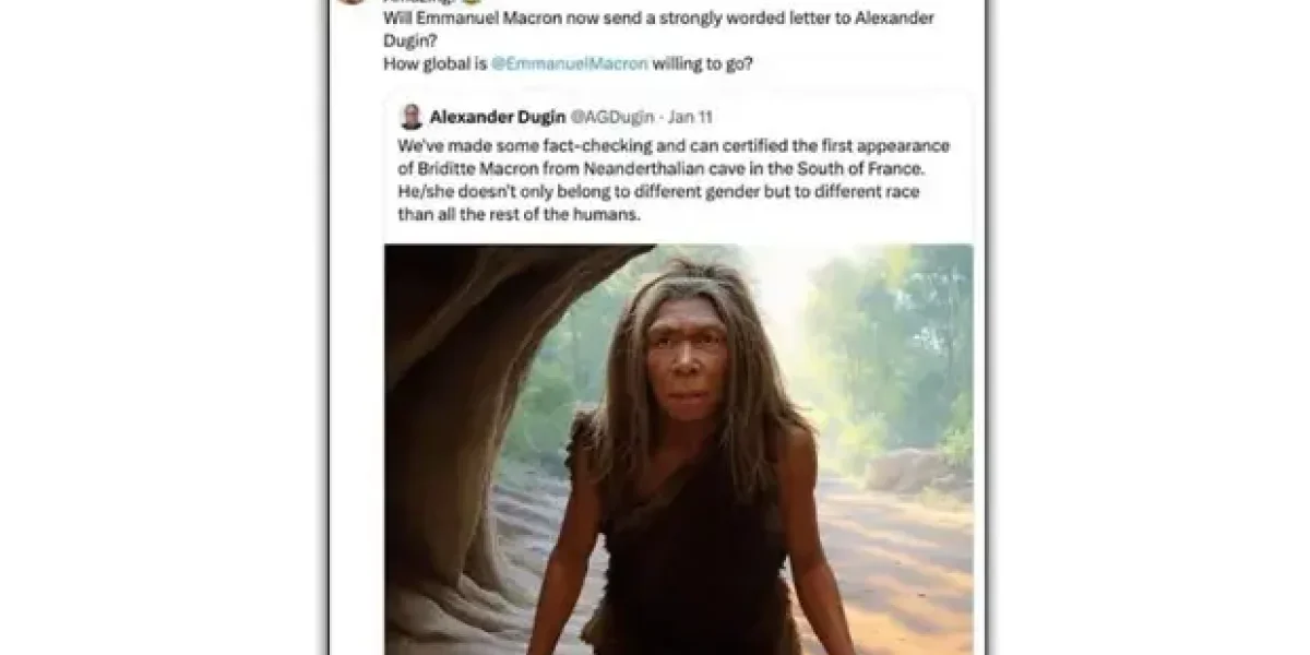 &laquo;Прошу признать, что моя жена мне не муж и не неандерталец&raquo;. Как в иск Макрона Дугин попал?