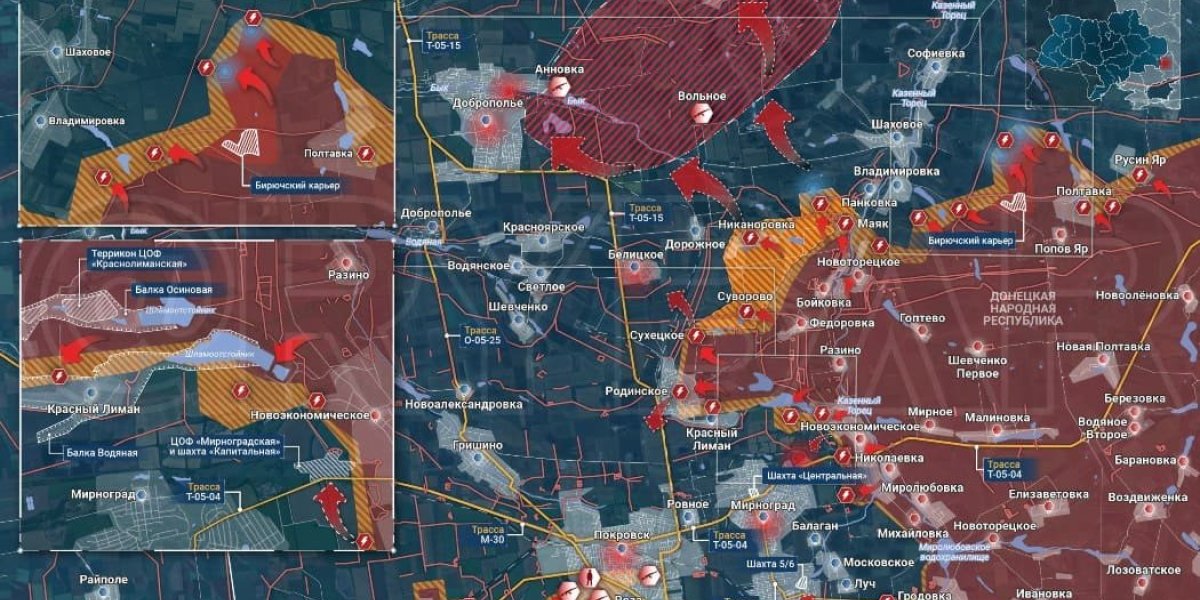 Окружение под Покровском: как развивается наступление российских войск на Родинское Окружение под Покровском: как развивается наступление российских войск на Родинское